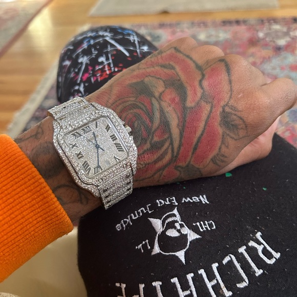 Cartier Santos watch GIA Certified SI1 diamonds pre owned no box - Picture 8 of 11